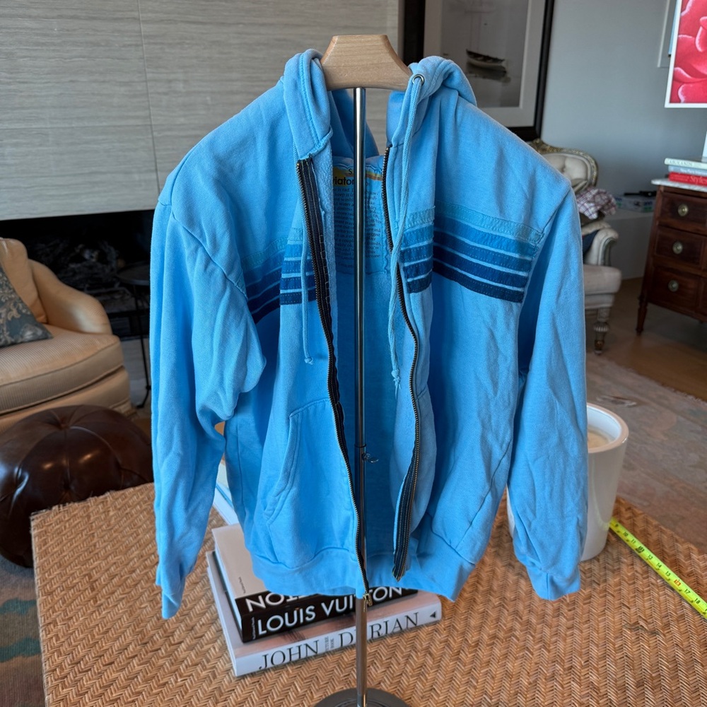 Aviator Nation Blue Hoodie with Navy Stripes